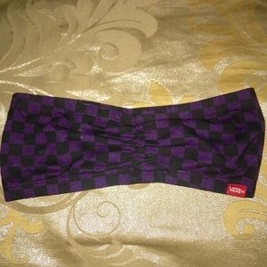 Vans purple & black checkered tube top